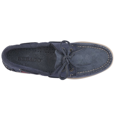 Docksides Woman PORTLAND FLESH OUT WOMAN Mocassin BLUE NAVY Dressed Back (jpg Rgb)		