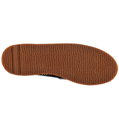 Moc Man ROGDEN MID WAXY SUEDE Mid Cut BROWN-DKBROWN Dressed Front (jpg Rgb)	