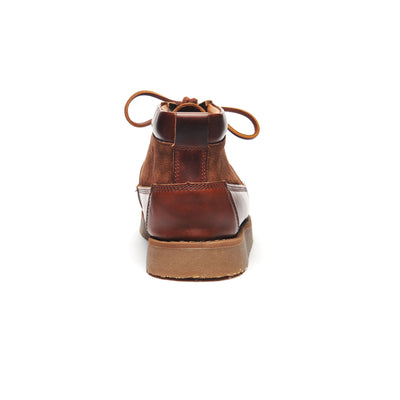 Moc Man ROGDEN MID WAXY SUEDE Mid Cut BROWN-DKBROWN Detail (jpg Rgb)			