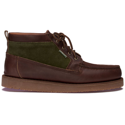 Moc Man ROGDEN MID WAXY SUEDE Mid Cut DK BROWN-DK MILITARY Photo (jpg Rgb)			