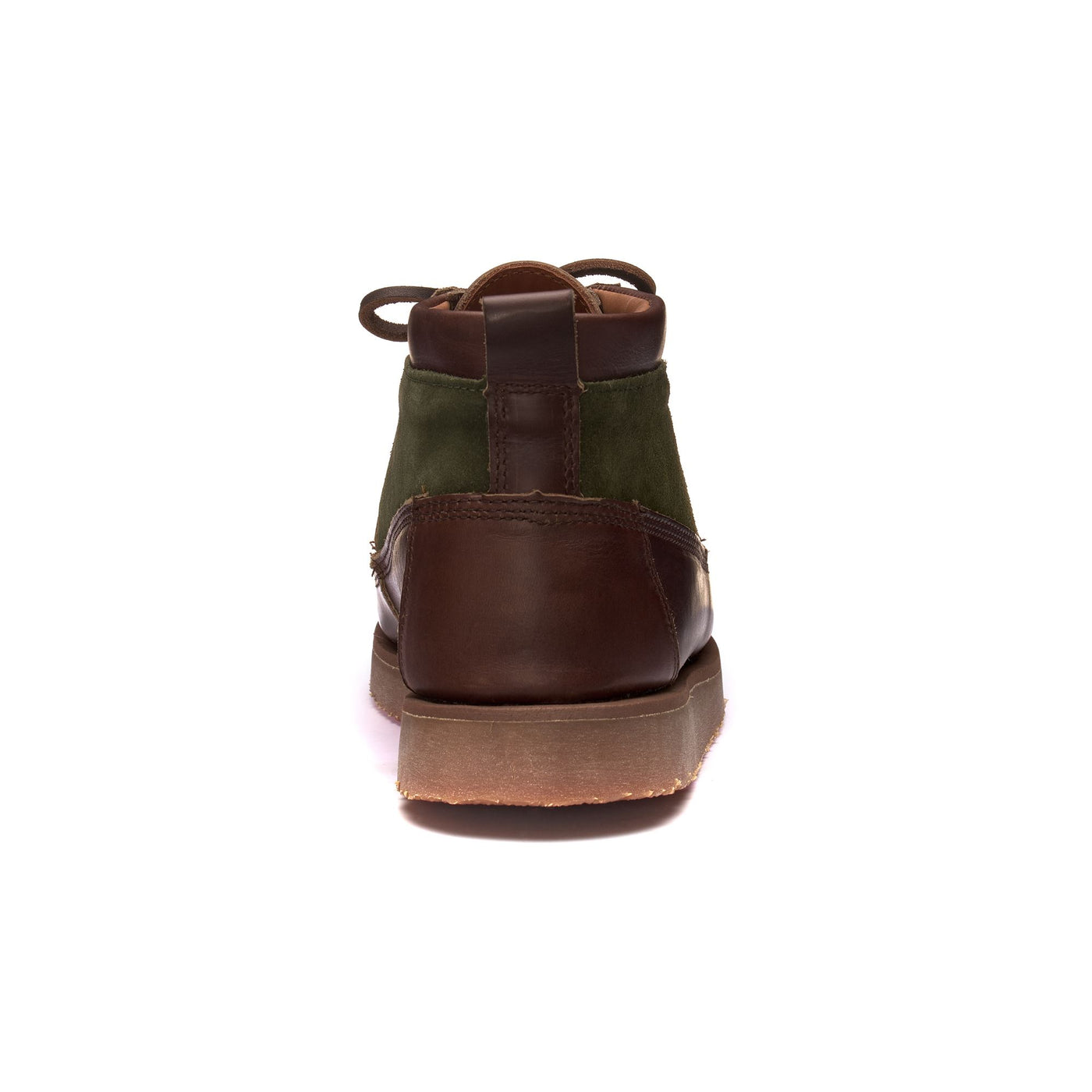 Moc Man ROGDEN MID WAXY SUEDE Mid Cut DK BROWN-DK MILITARY Detail (jpg Rgb)			