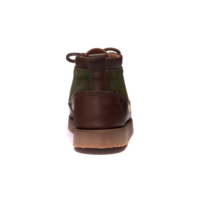 Moc Man ROGDEN MID WAXY SUEDE Mid Cut DK BROWN-DK MILITARY Detail (jpg Rgb)			