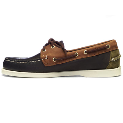 Docksides Man PORTLAND LEA OIL CH SUE Mocassin BLUE NAVY- BROWN TAN- GREEN MUSK Dressed Side (jpg Rgb)		