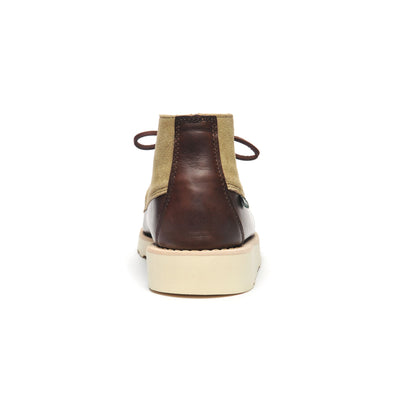 Moc Man TATANKA EVA WAXY SUEDE Mid Cut DK BROWN-DK MILITARY Detail (jpg Rgb)			