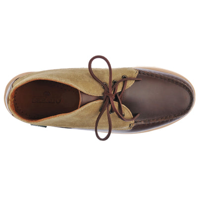 Moc Man TATANKA EVA WAXY SUEDE Mid Cut DK BROWN-DK MILITARY Dressed Back (jpg Rgb)		
