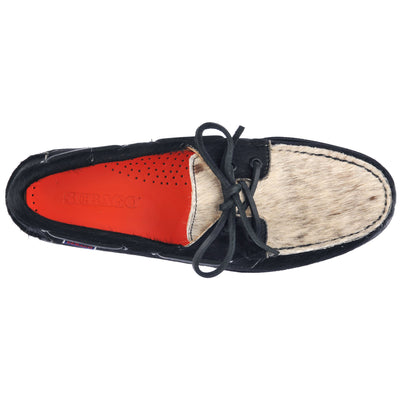 Docksides Man DOCKSIDES PORTLAND RAW Mocassin BLACK-WHITE Dressed Back (jpg Rgb)		