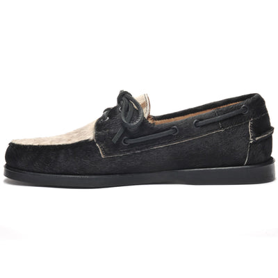 Docksides Man DOCKSIDES PORTLAND RAW Mocassin BLACK-WHITE Dressed Side (jpg Rgb)		