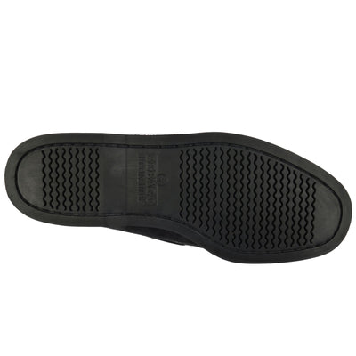 Docksides Man DOCKSIDES PORTLAND RAW Mocassin BLACK-WHITE Dressed Front (jpg Rgb)	