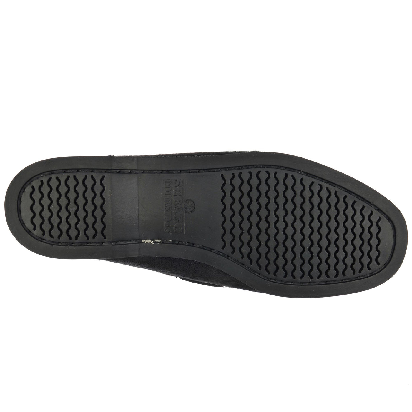 Docksides Woman DOCKSIDES PORTLAND RAW WOMAN Mocassin BLACK-WHITE Dressed Front (jpg Rgb)	