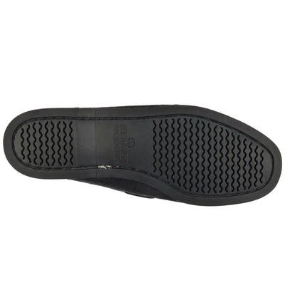 Docksides Woman DOCKSIDES PORTLAND RAW WOMAN Mocassin BLACK-WHITE Dressed Front (jpg Rgb)	