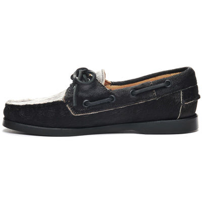 Docksides Woman DOCKSIDES PORTLAND RAW WOMAN Mocassin BLACK-WHITE Dressed Side (jpg Rgb)		