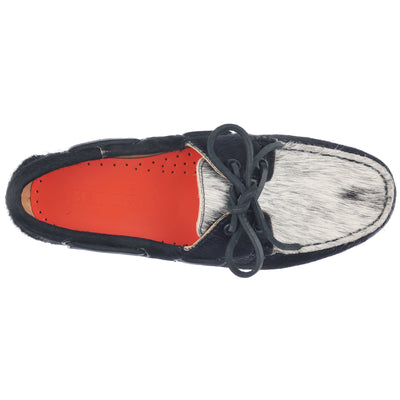 Docksides Woman DOCKSIDES PORTLAND RAW WOMAN Mocassin BLACK-WHITE Dressed Back (jpg Rgb)		