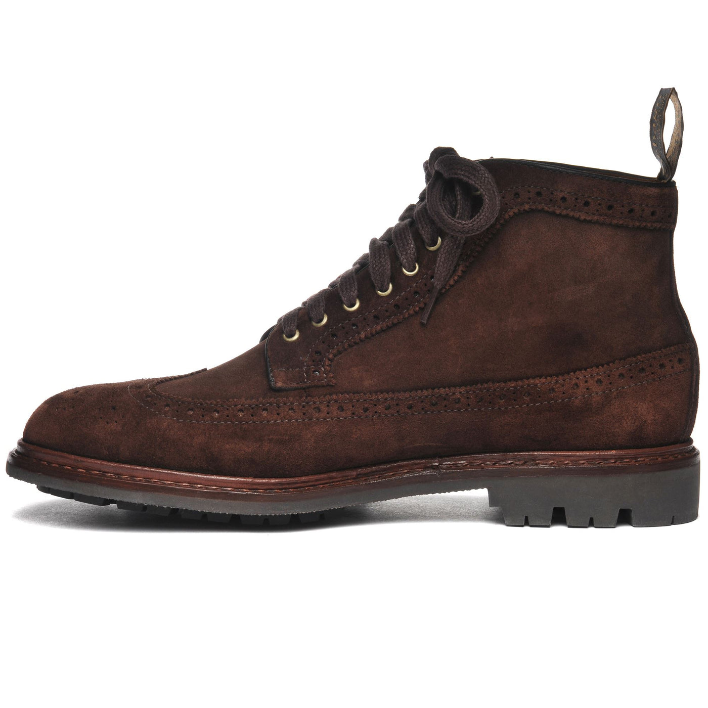 Ankle Boots Man EASTON SUEDE GYW TANK Laced DK BROWN Dressed Side (jpg Rgb)		