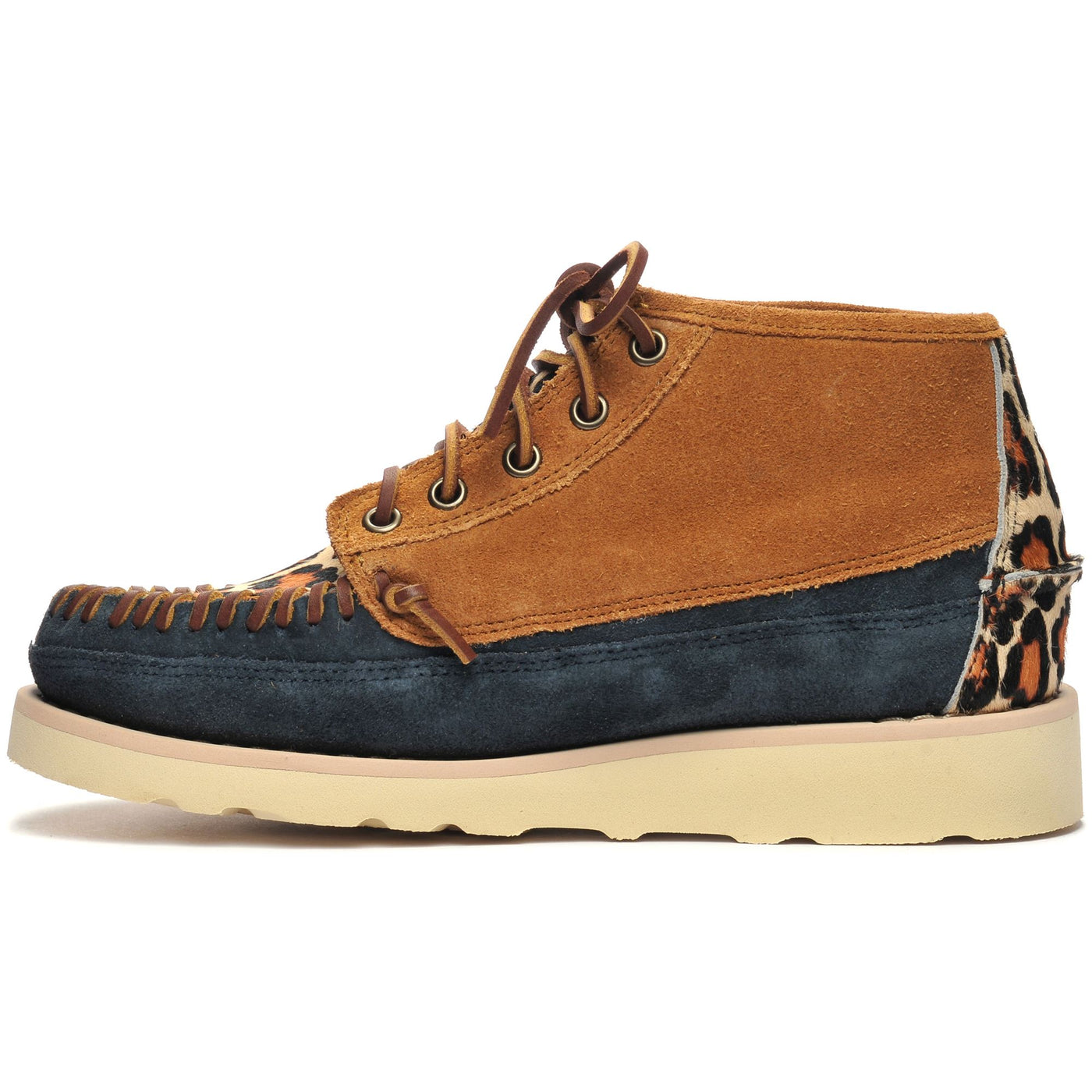 Moc Woman CAYUGA MID WILD W Mid Cut BlueNavy-Cognac-Leopard | Sebago Dressed Side (jpg Rgb)		