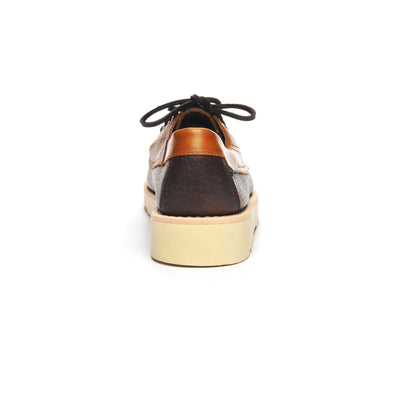 Moc Man TALA FRINGE Low Cut DK BROWN- COFFEE- YELLOW MUSTARD Detail (jpg Rgb)			