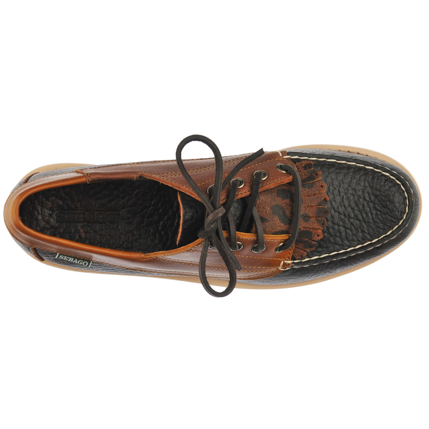 Moc Man TALA FRINGE Low Cut DK BROWN- COFFEE- YELLOW MUSTARD Dressed Back (jpg Rgb)		