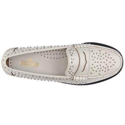 Moc Woman DAN STUDS WOMAN Moccasin WHITE Dressed Back (jpg Rgb)		