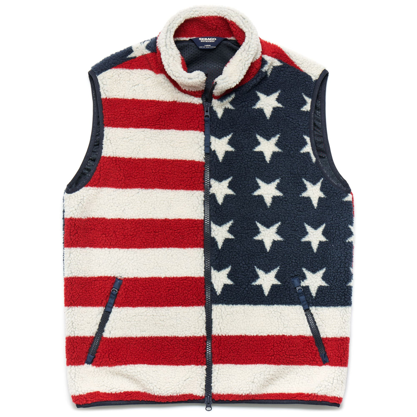 Fleece Man 1946FLAG VEST Vest WHITE-RED-BLUE Photo (jpg Rgb)			