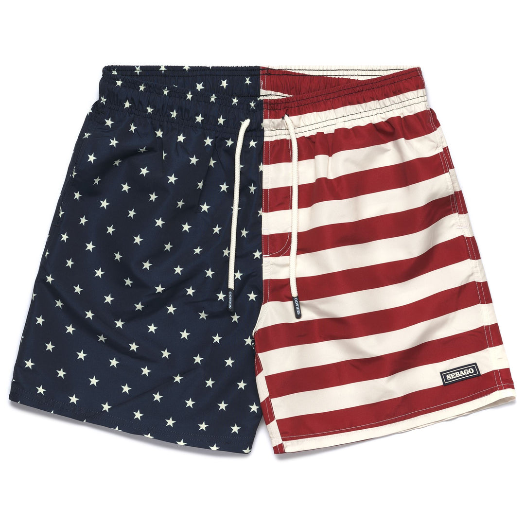 Bathing Suits Man BEND USA FLAG Swimming Trunk RED-BLUE-OFF WHITE USA FLAG Photo (jpg Rgb)			