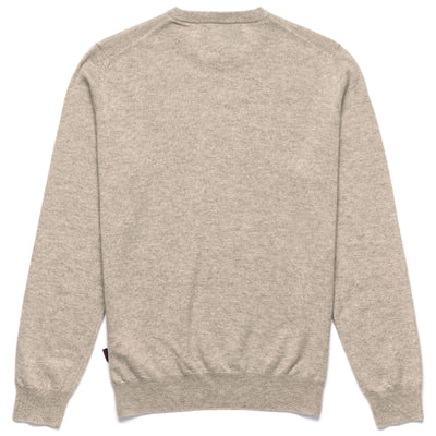 Knitwear Unisex SEARSMONT Jumper BEIGE SANDY Dressed Front (jpg Rgb)	