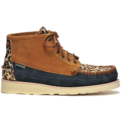 Moc Man CAYUGA MID WILD Mid Cut BlueNavy-Cognac-Leopard | Sebago Photo (jpg Rgb)			